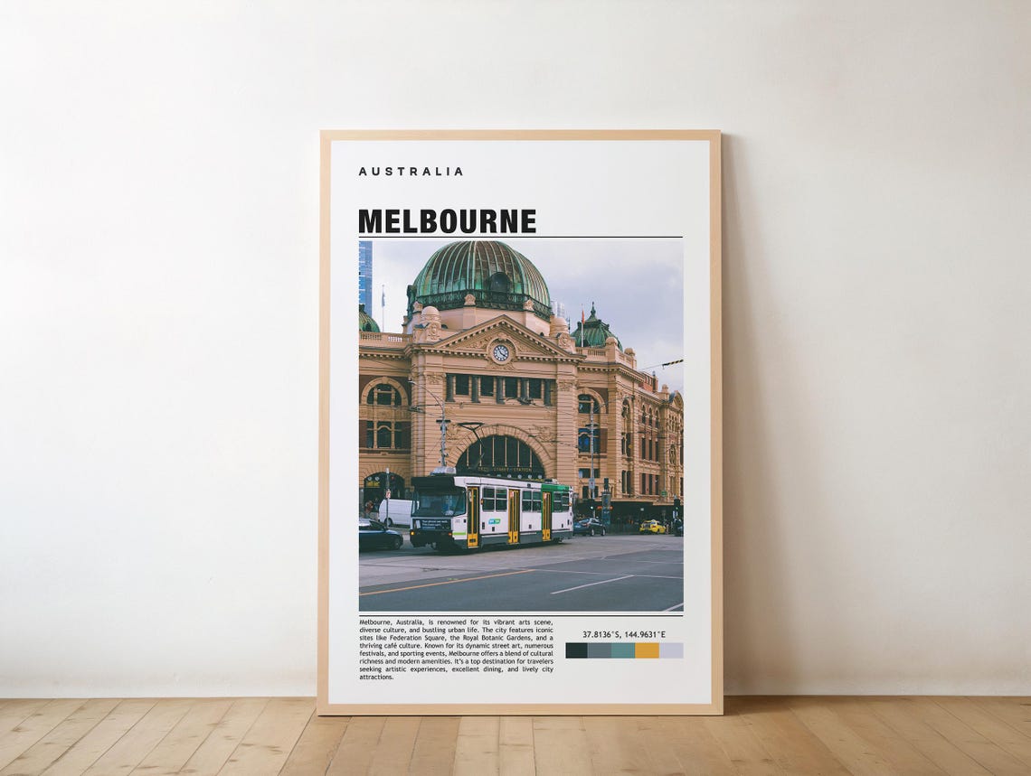 Melbourne Australia Flinders Street Station Tram Photo Poster