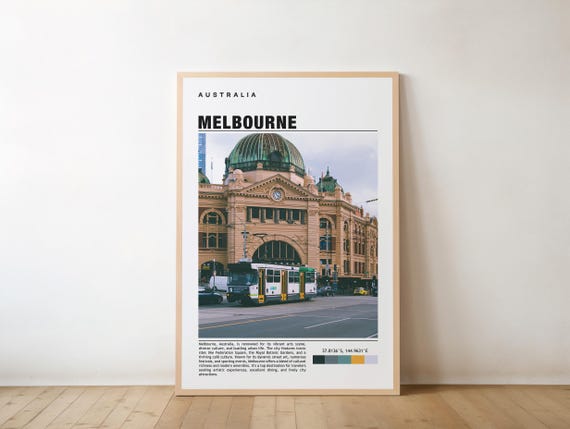 Melbourne Print Poster Wall Art Travel Artwork Australia