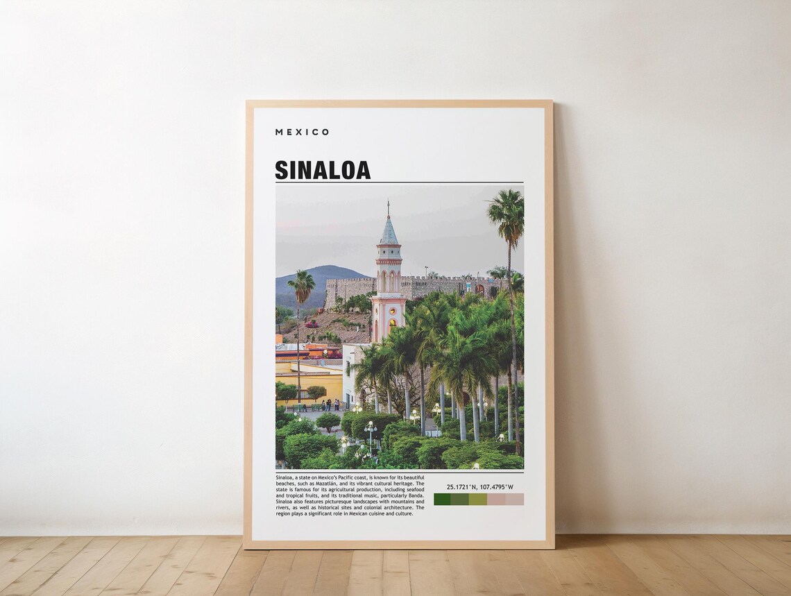 Sinaloa Print Poster Wall Art Travel Artwork Photo Mexico