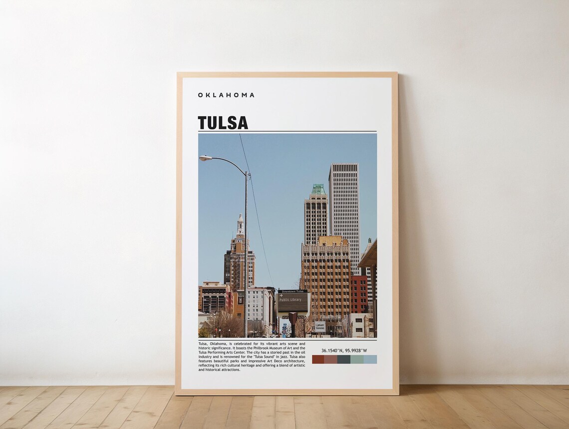 Tulsa Oklahoma Downtown Skyline Daytime City Travel Photo Poster