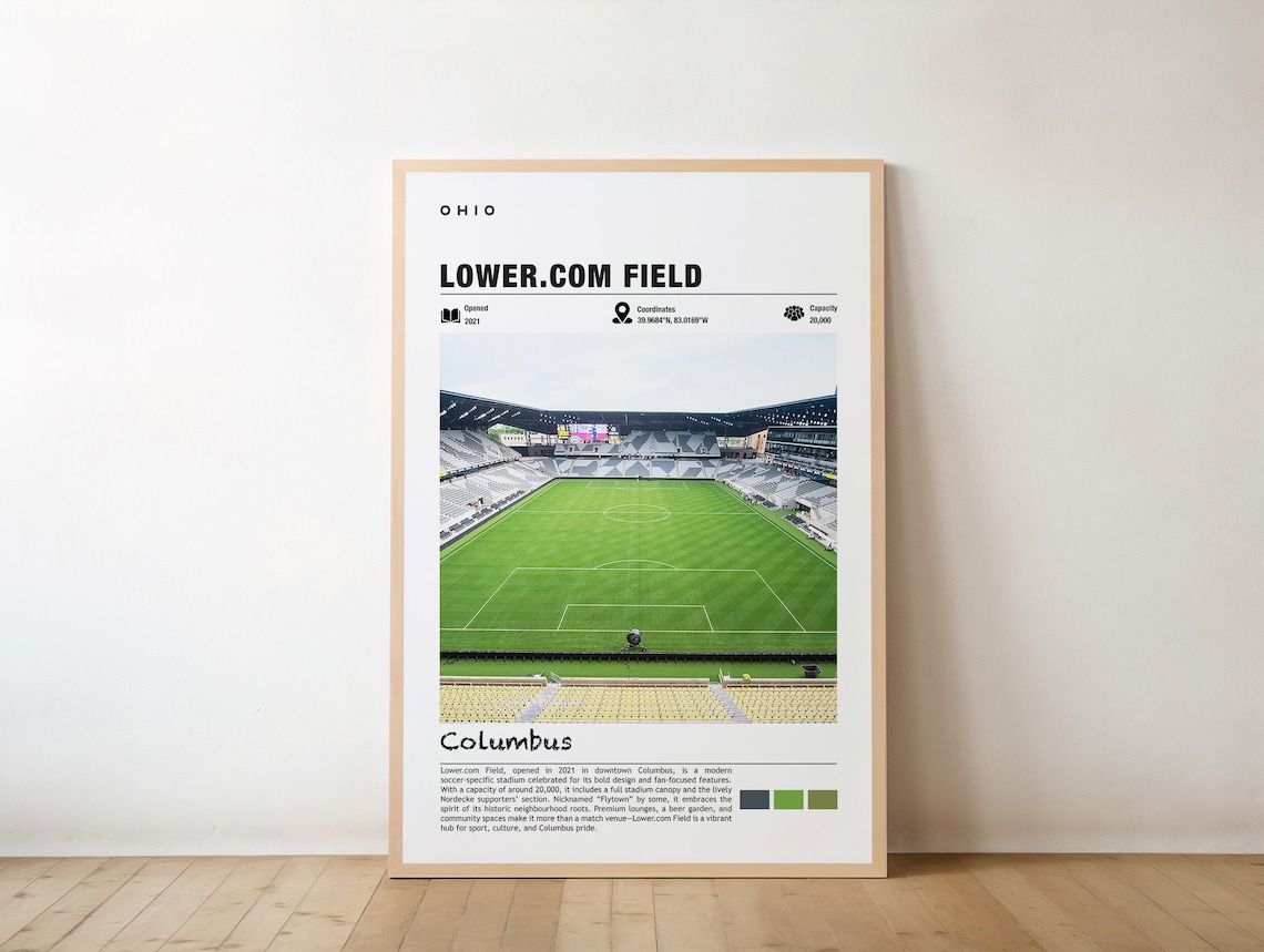 Lowercom Field Stadium Art Print, Sports Wall Decor