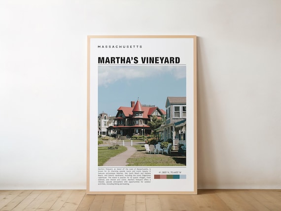Martha's Vineyard Massachusetts Seaside Charm Photo Travel Poster