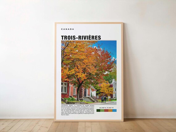 Trois-Rivieres Canada Autumn Tree Street Fall Colors Travel Poster