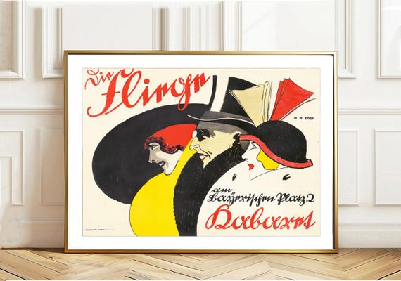 Die Fliege Am Bayerischen Platz 1913 Vintage Entertainment Poster German Advertisement For The Cabaret Gift Idea Wall Decor