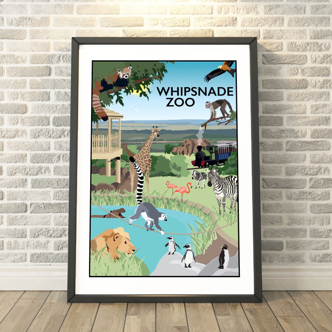 Whipsnade Zoo Bedfordshire Travel Poster