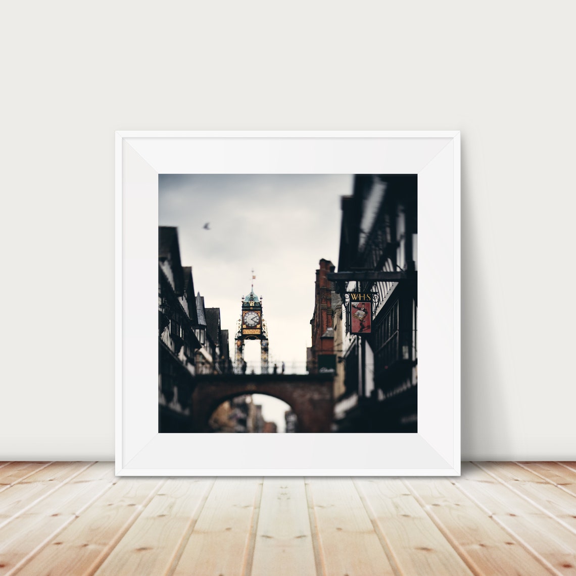 Chester Eastgate Clock In A Moody Blurred Street Photograph Print