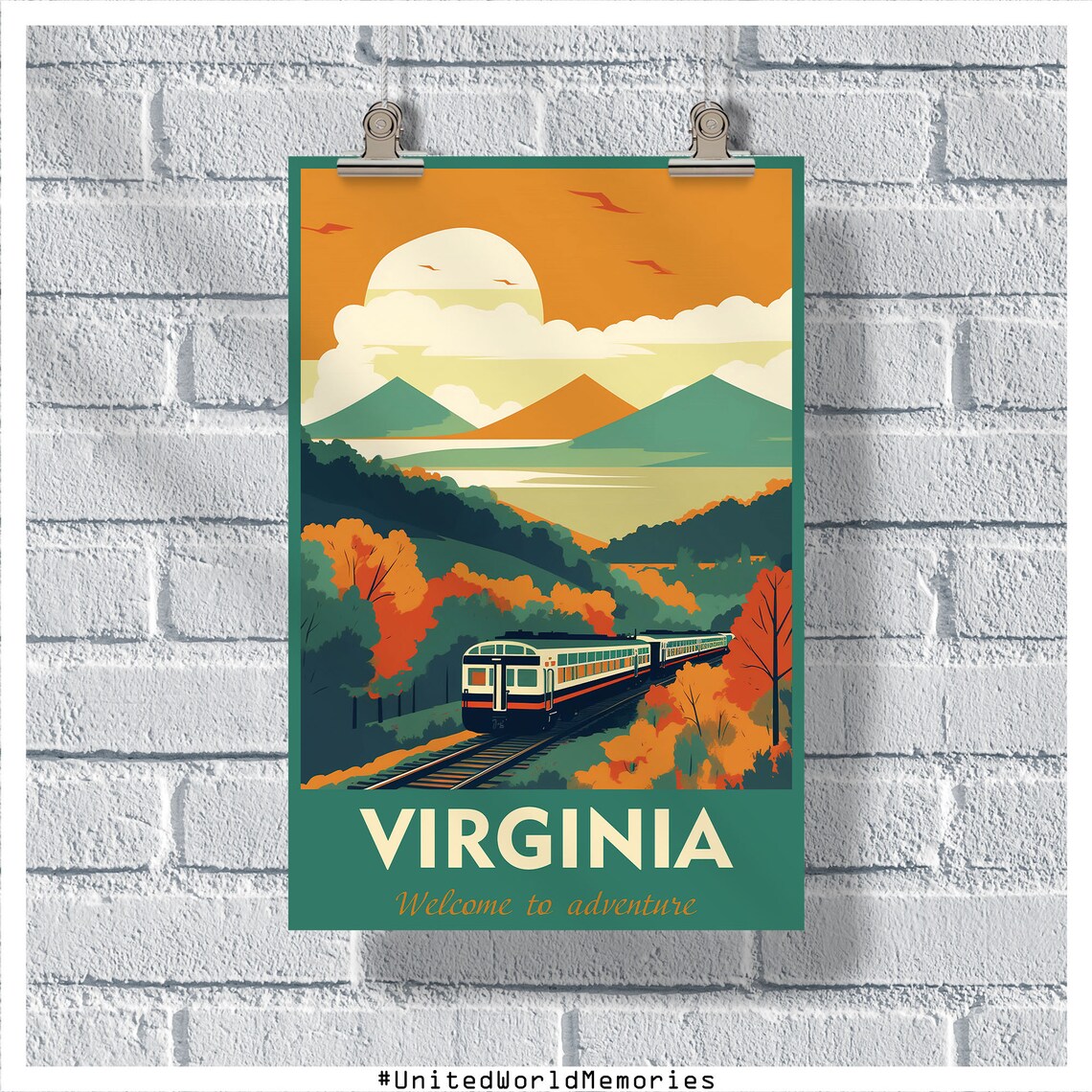 Virginia Vintage Travel Poster, State Rail Train Art Print - Image 5