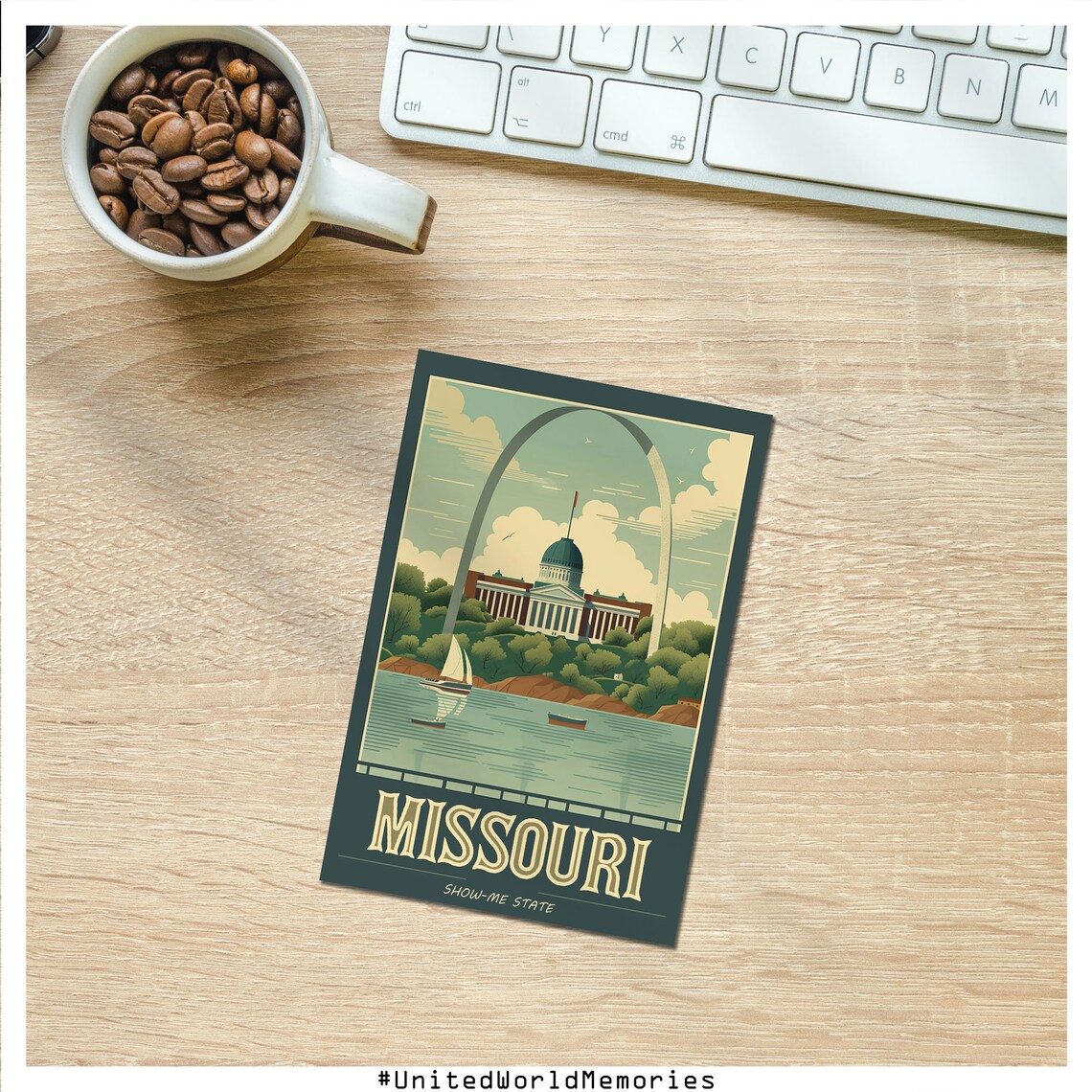 Missouri Gateway Arch Capitol Dome Show Me State Vintage Travel Poster - Image 3