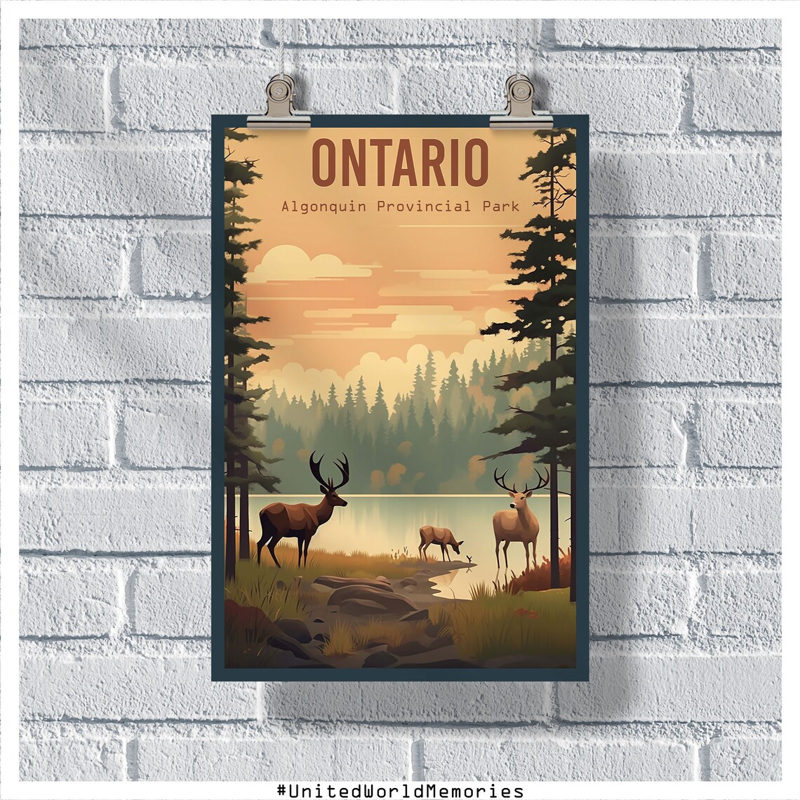 Ontario Vintage Travel Poster, Algonquin Park