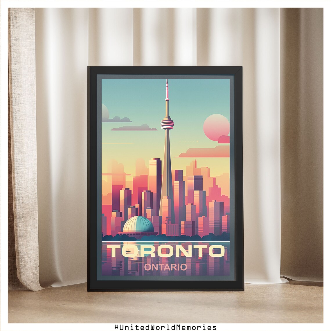 Toronto Ontario CN Tower City Skyline Sunset Reflection Poster - Image 5
