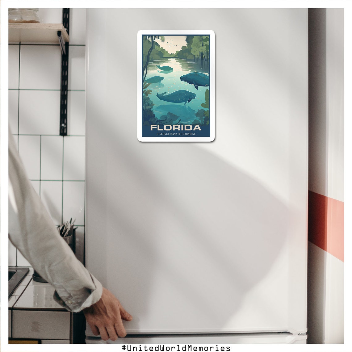 Florida Manatee Paradise Gentle Giants Crystal Springs Wildlife Poster - Image 3