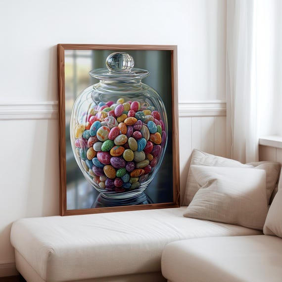 Roberto Bernardi Inspired Poster Colourful Candy Sweet Jar Still Life Wall Art Print Bernardi Inspired Print Modern Home Wall Decor