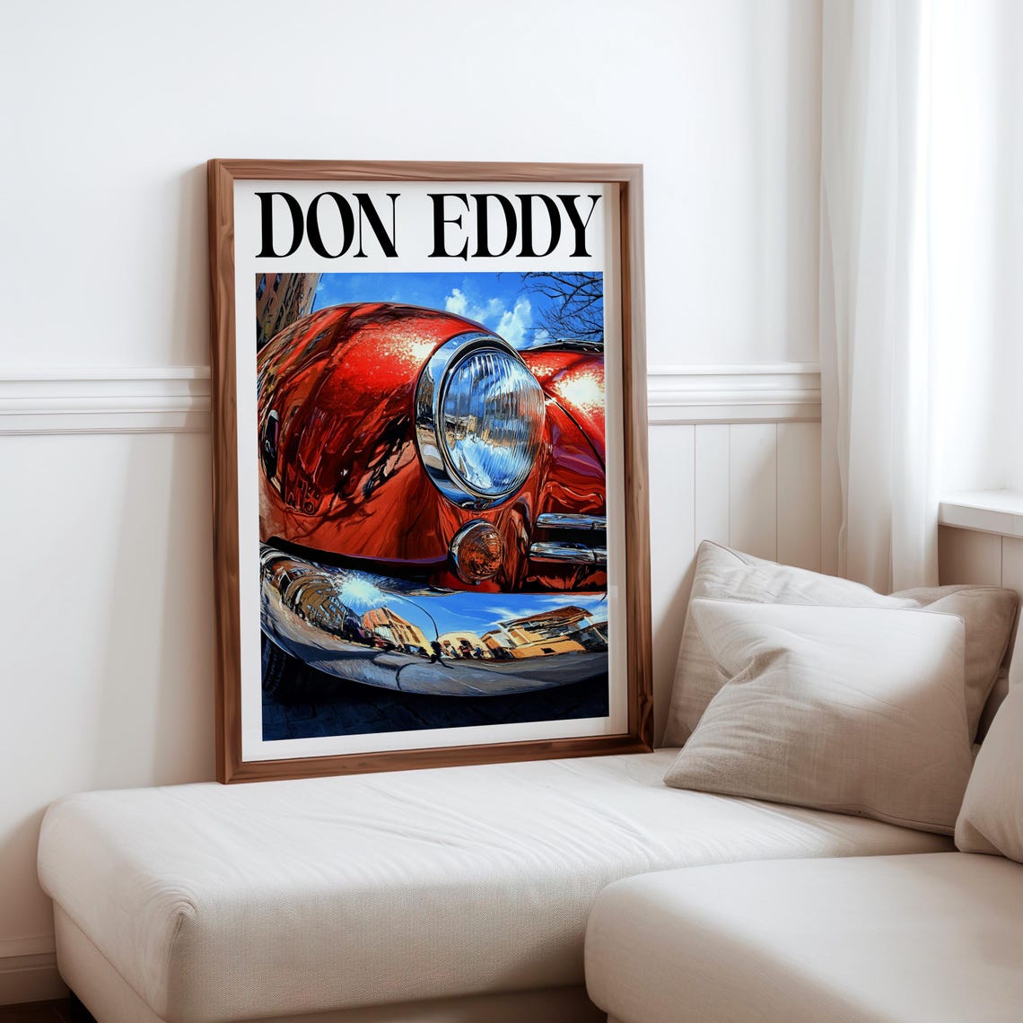 Don Eddy Style Red Classic Front Fender Sky Reflection Poster