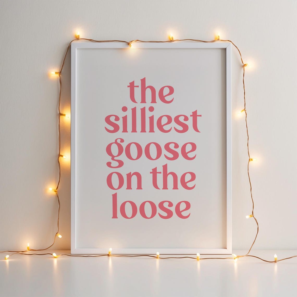 Silliest Goose Wall Art Cute Girls Room Print Funny Nursery Decor Pink Playroom Poster Teenage Girls Room Decor - Image 2
