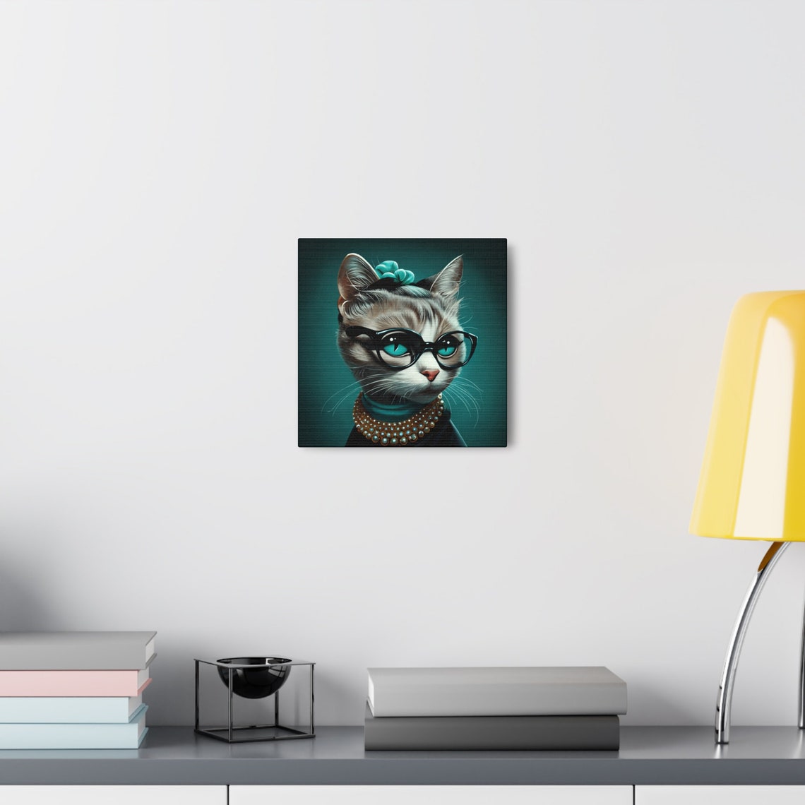 Fancy Cat Portrait With Sunglasses and Pearl Necklace Poster - Image 5