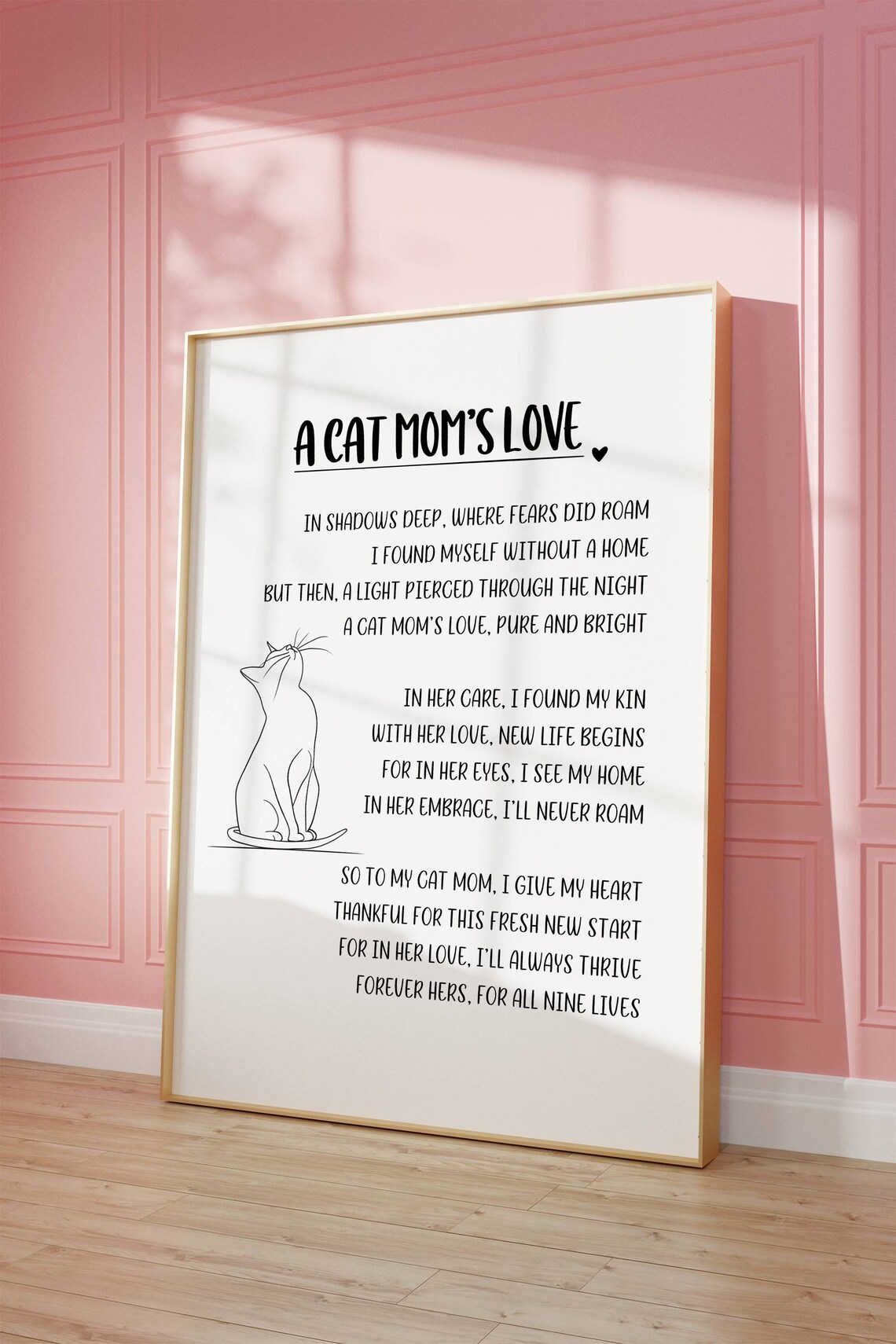 Cat Mom Poem Cat Lover Art Print, Home Decor - Image 4