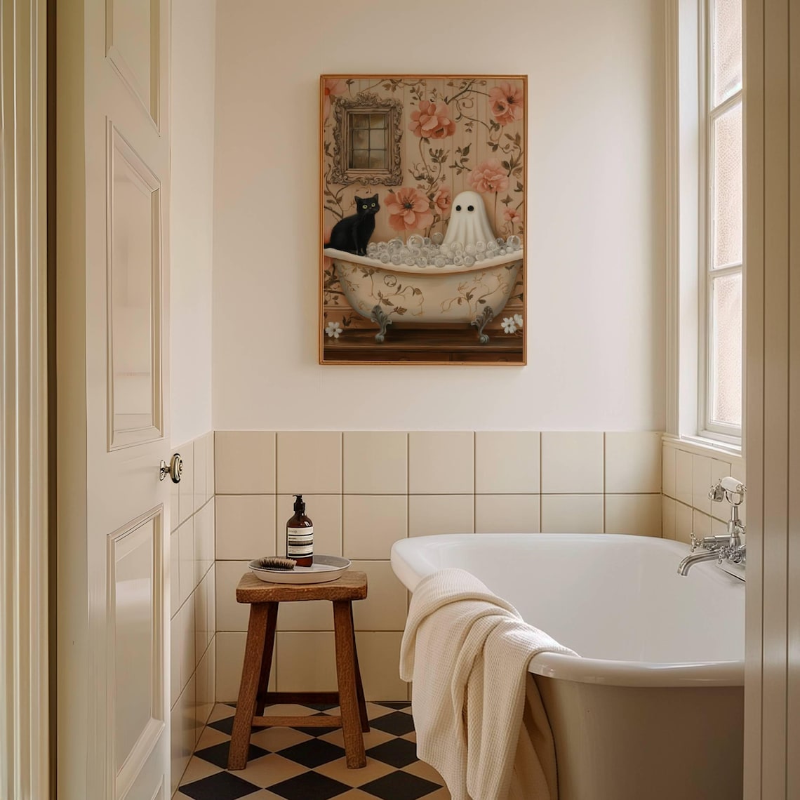 Ghost and Cat in Bathtub, Bathroom Poster - Image 7