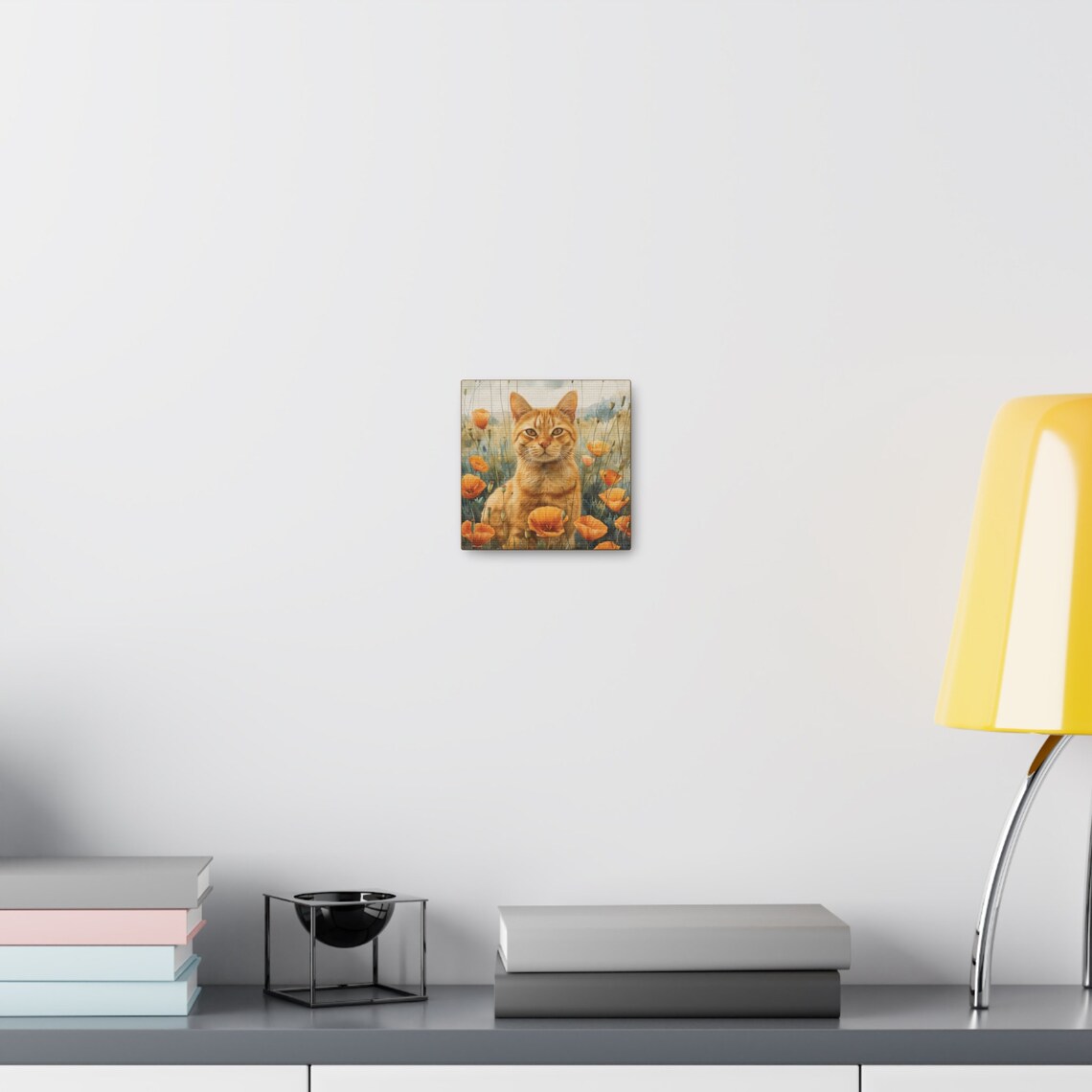 Ginger Tabby Cat Sitting in an Orange Poppy Field Watercolor Poster - Image 2