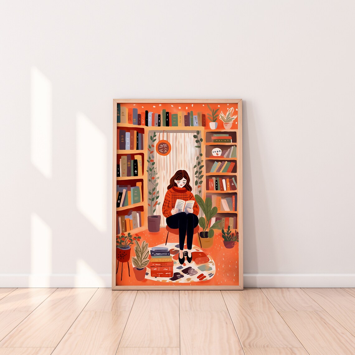 Bookstore Art Print, Library Decor for Book Lovers