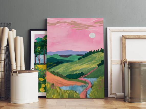 Irish Countryside Ireland Landscape Abstract Art Print