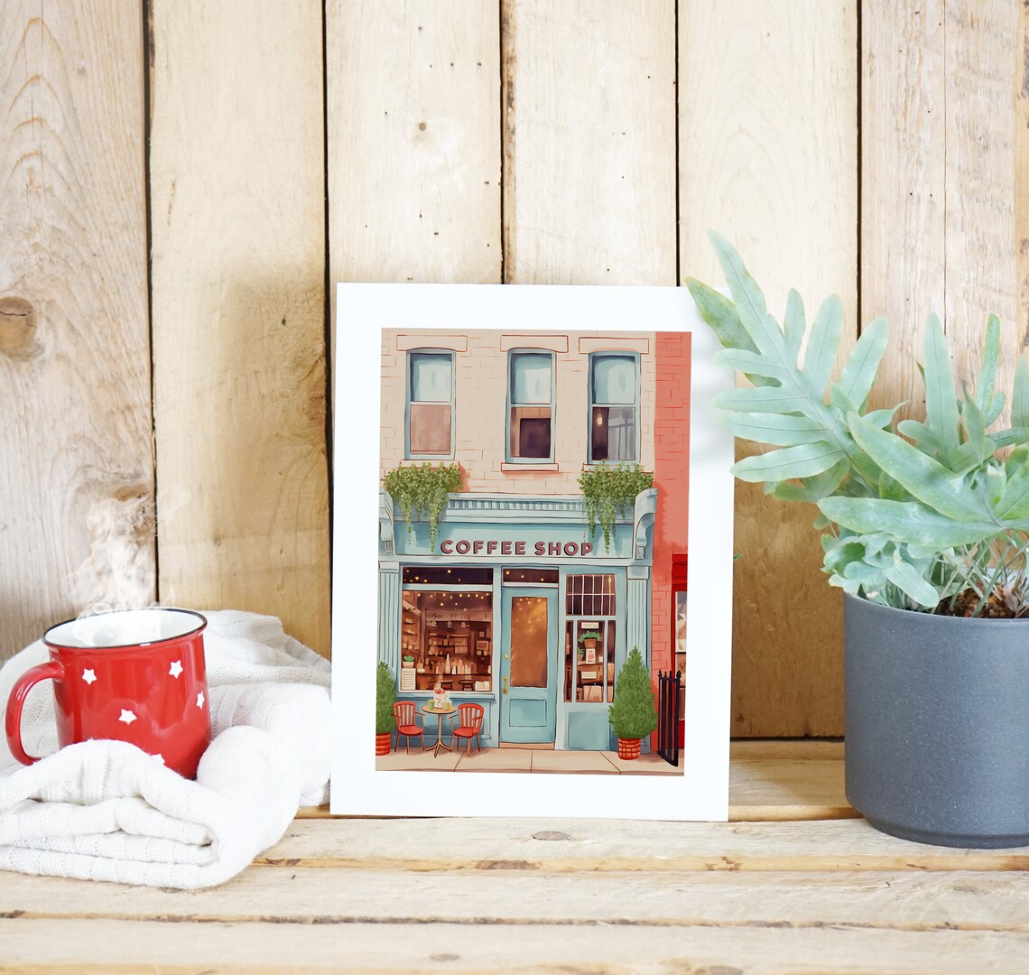 New York Coffee Shop Illustration Art Print - Image 2