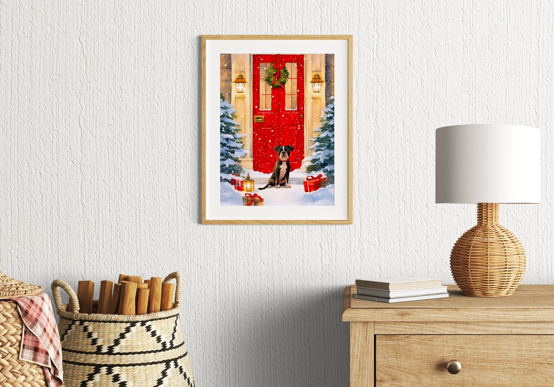Christmas Dog Print, Holiday Decor Art Print - Image 3
