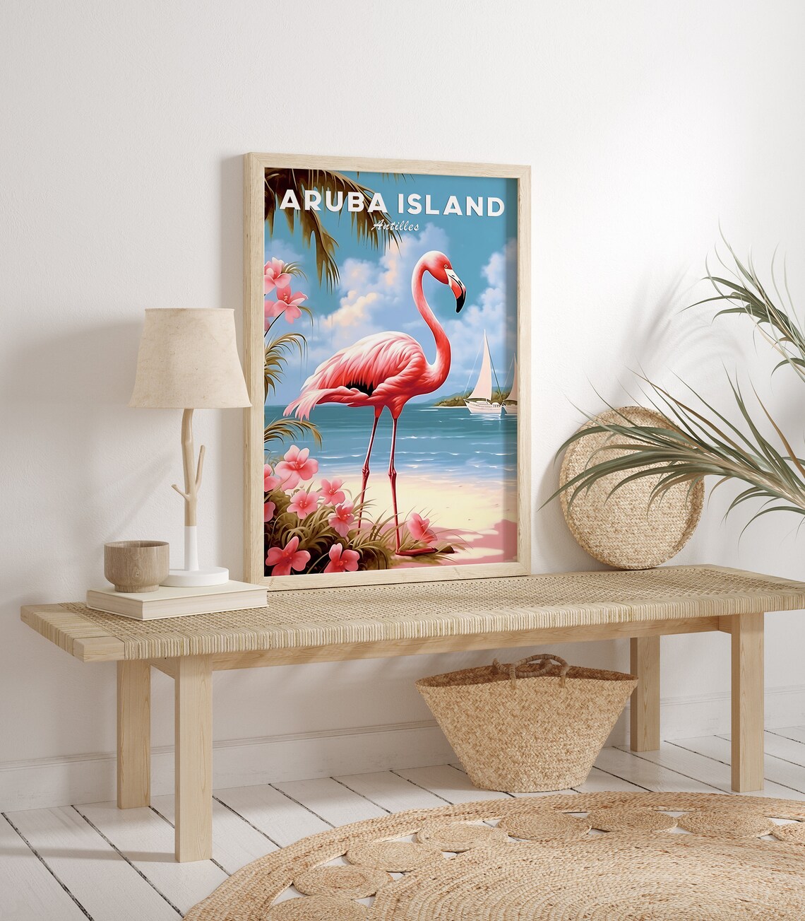 Aruba Island Caribbean Travel Poster Art Print - Image 3
