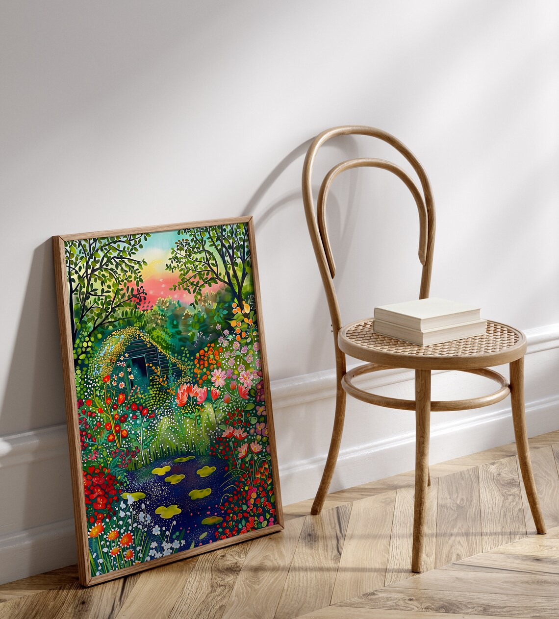 Forest Lake Life Vibrant Scenery Art Print - Image 2