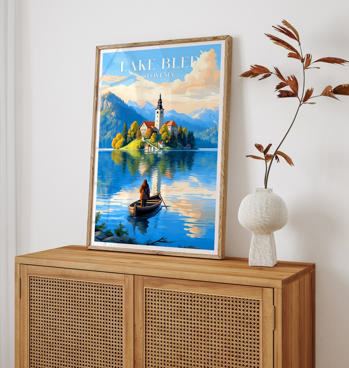 Lake Bled Travel Poster, Slovenia Art Print - Image 2