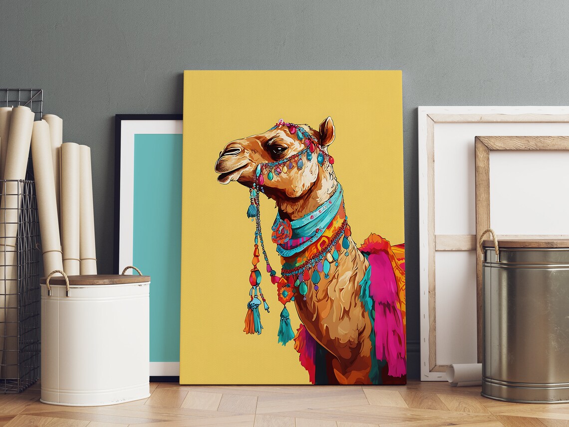 Camel Wall Art Print, Indian Bohemian Desert Poster - Image 3