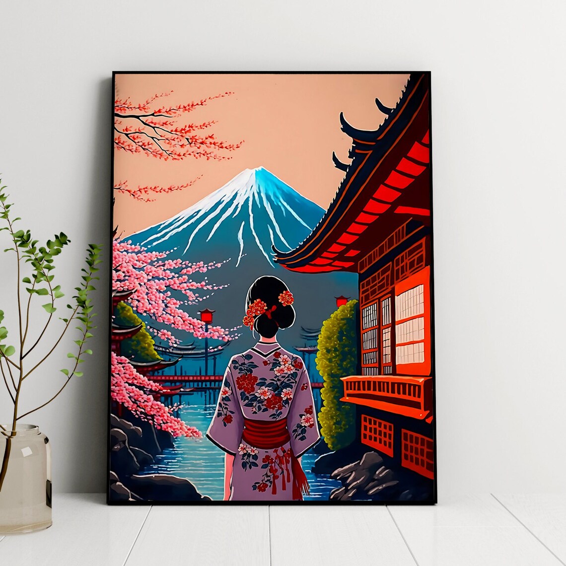 Tokyo Illustration Poster, Mount Fuji Travel Poster