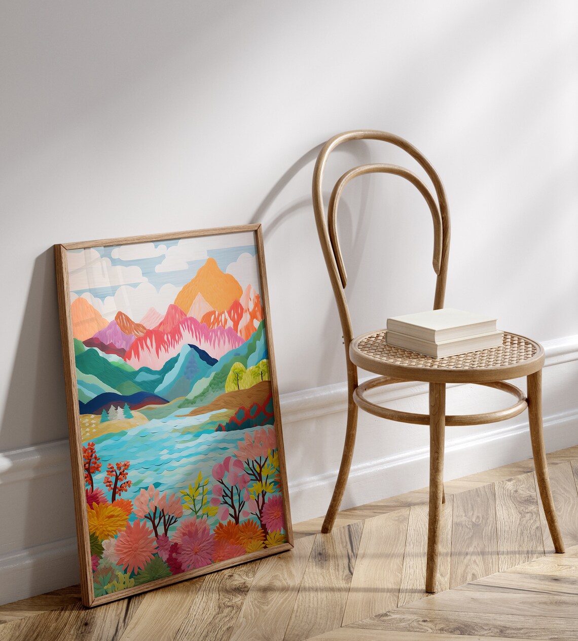 Abstract Colorful Mountain Art Print, Living Room Decor - Image 2