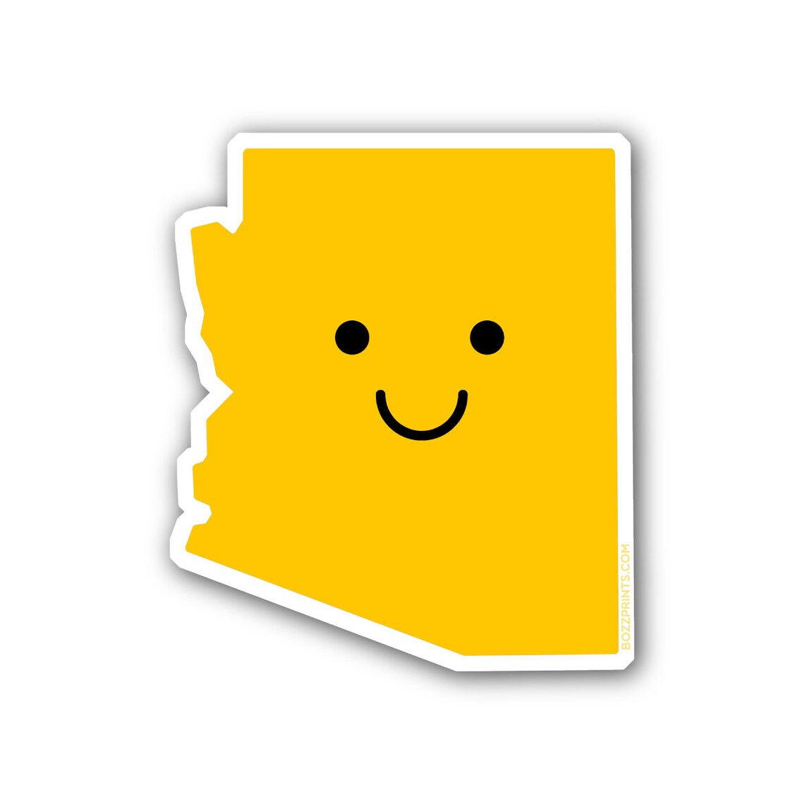 Smiley Face Arizona Travel Poster, Playful Decor