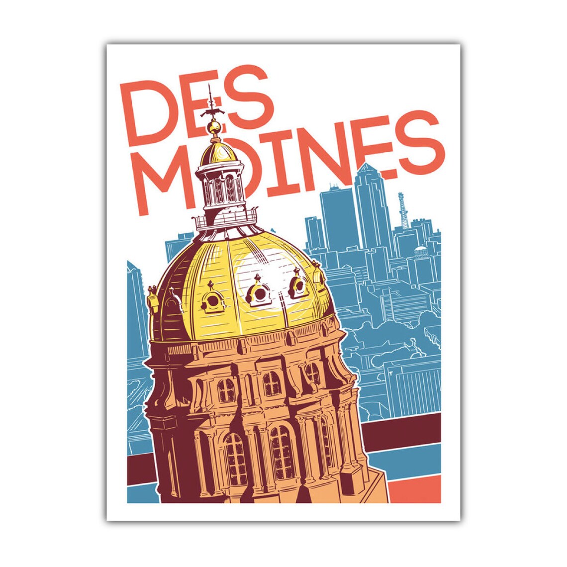 Des Moines Capitol Magnet Sticker Art Print
