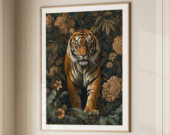 William Morris Inspired Tiger Art Print