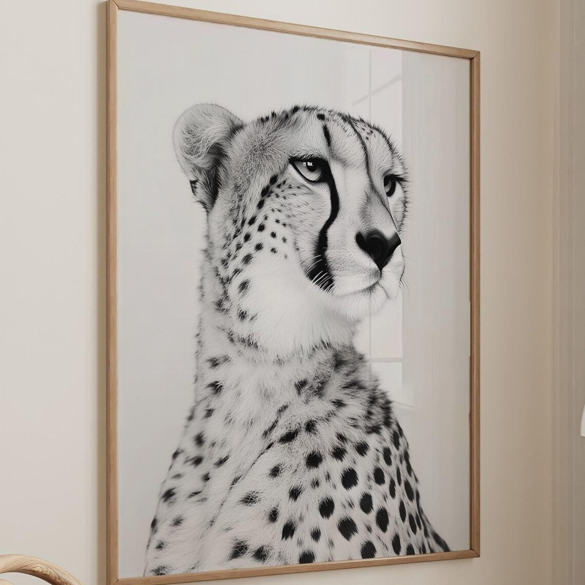 Cheetah Fashion Magazine Inspired Poster Animal Portrait Photography Print Funny Bathroom Decor Large Wall Art 2758