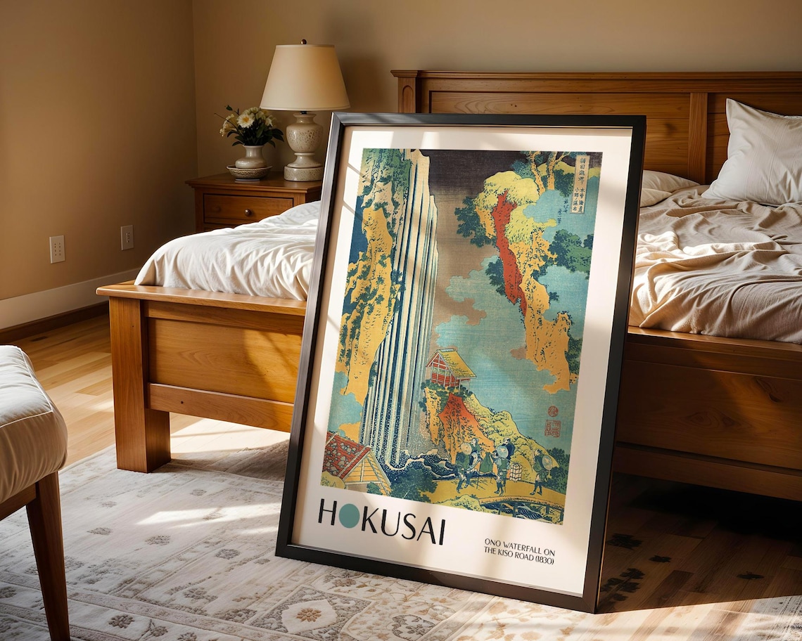 Katsushika Hokusai Ono Waterfall, Vintage Japan Art Print - Image 4