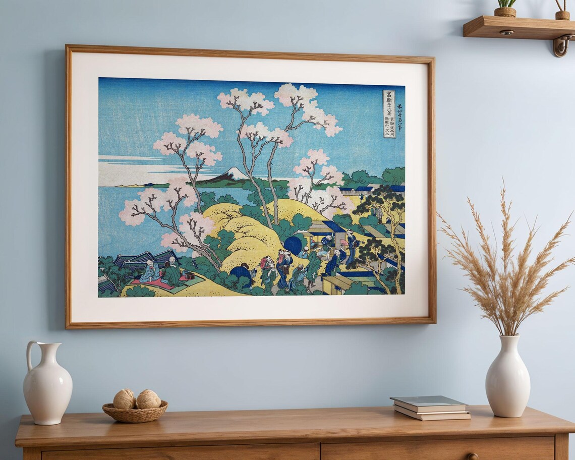 Hokusai Fuji From Gotenyama Cherry Blossom Ukiyo-e Art Poster - Image 4