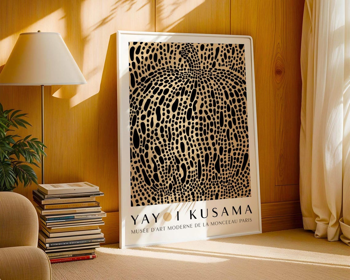 Dense Black Dot Pattern Abstract Art Kusama Style Museum Poster - Image 3