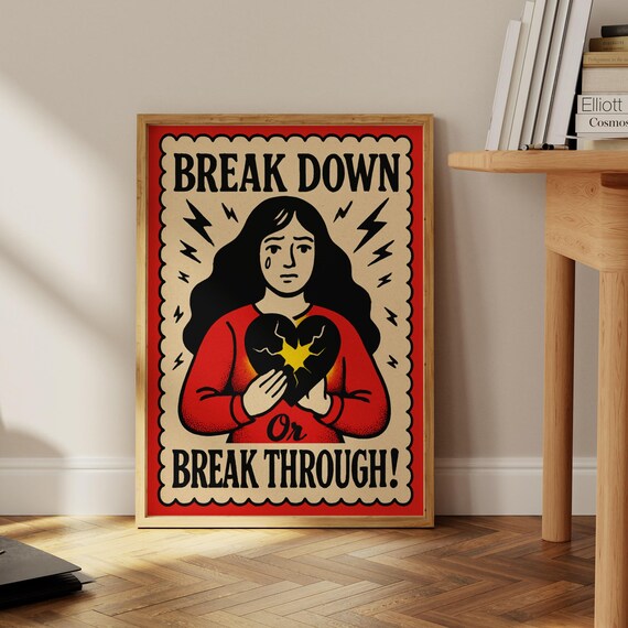 Motivational Poster Pop Art Transformational Empowering Inspirational Retro Mental Health Therapist Office Decor