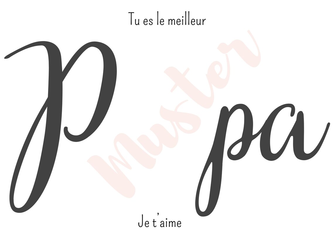 Blue Handprint French Papa Tu Es Le Meilleur Father's Day Art Poster - Image 2