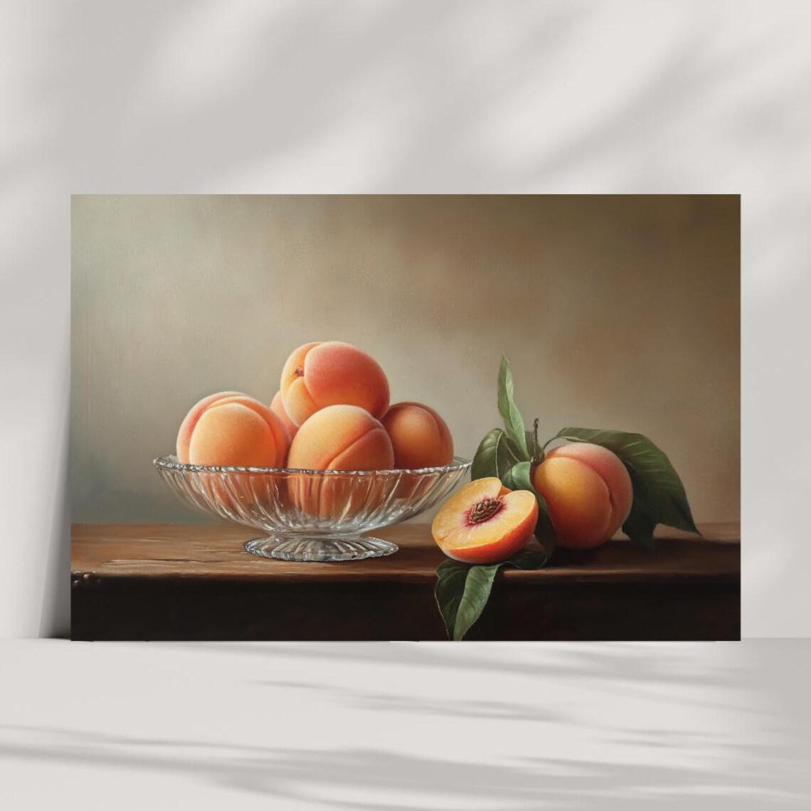 Still Life Peach Painting, Elegant Kitchen Wall Art - Image 5