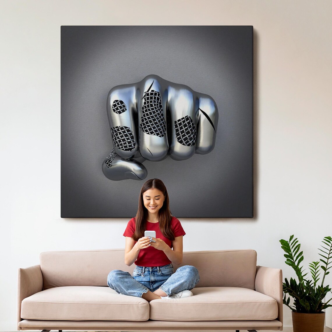 Metallic 3D Effect Modern Surreal Art Print - Image 3