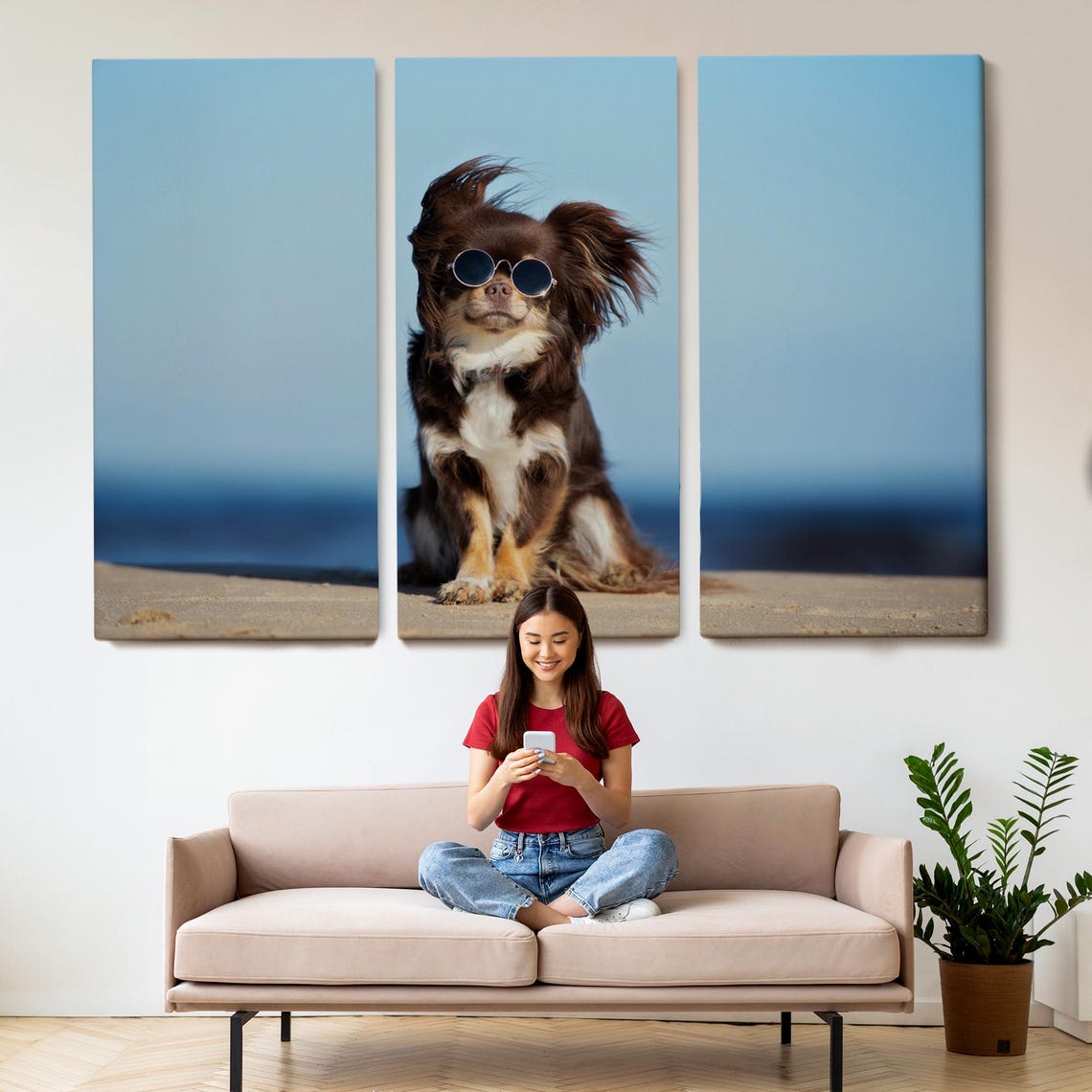 Chihuahua Wearing Sunglasses Beach Fun Dog Photography Art Print - Image 2