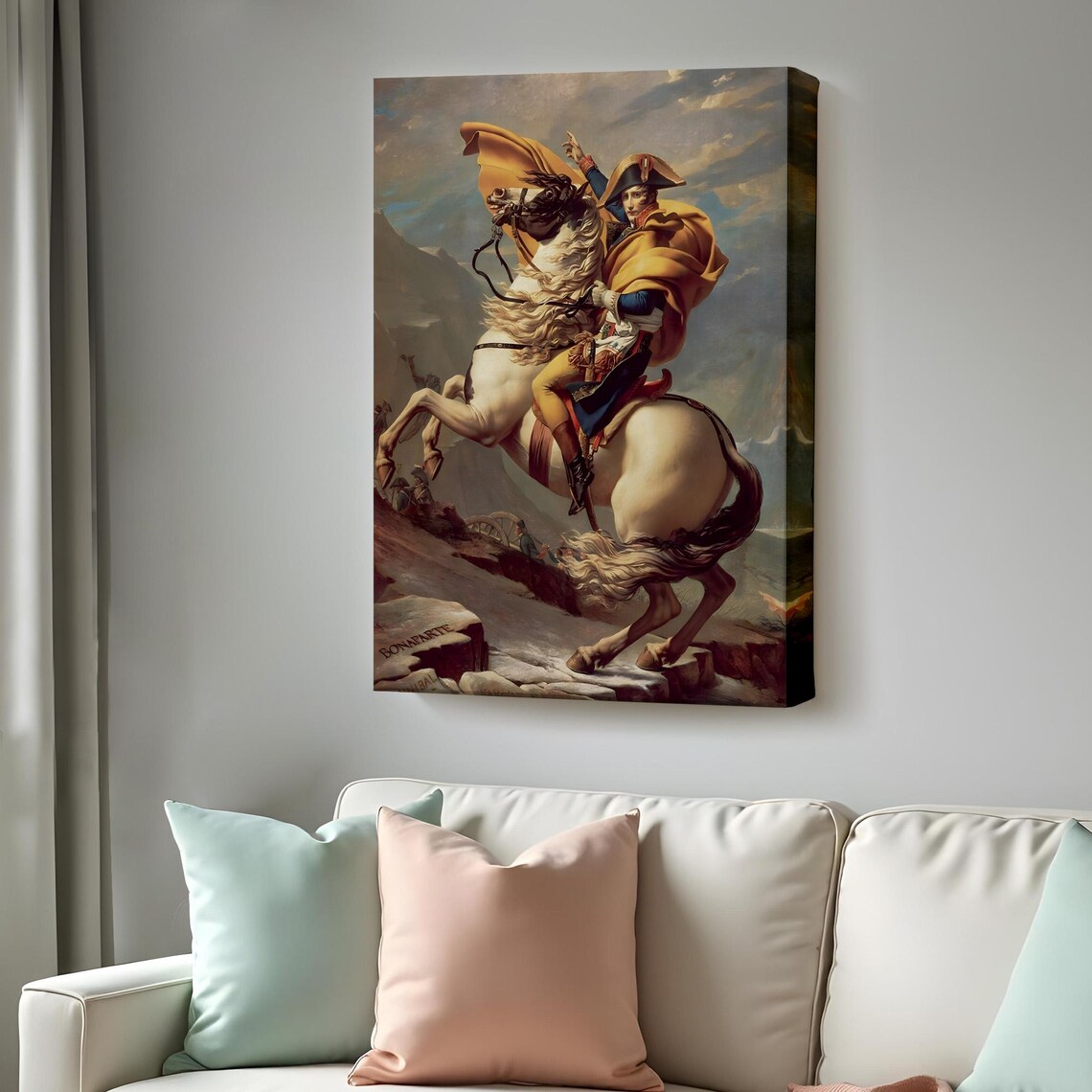 Napoleon Bonaparte Crossing the Alps Classic History Painting Wall Art