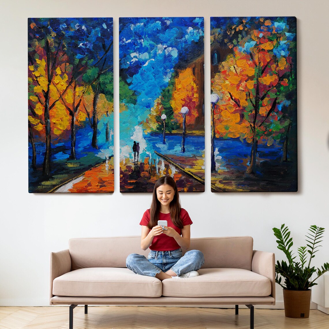 Night Walk In The Forest Decorative Wall Painting Nature Wall Decor Nature Wall Decor Landscape Wall Table - Image 2
