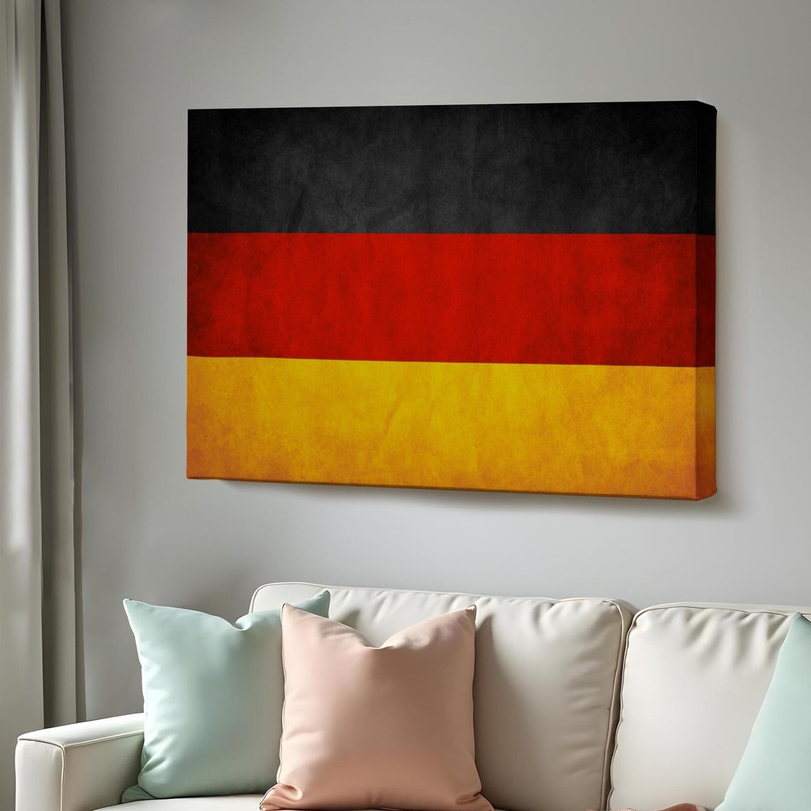 Rustic Weathered German Flag Vintage Black Red Gold Banner Wall Art