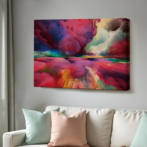 Imagination Clouds Decorative Wall Art Abstract Print Framed Wall Art Large Wall Art Housewarming Gifts