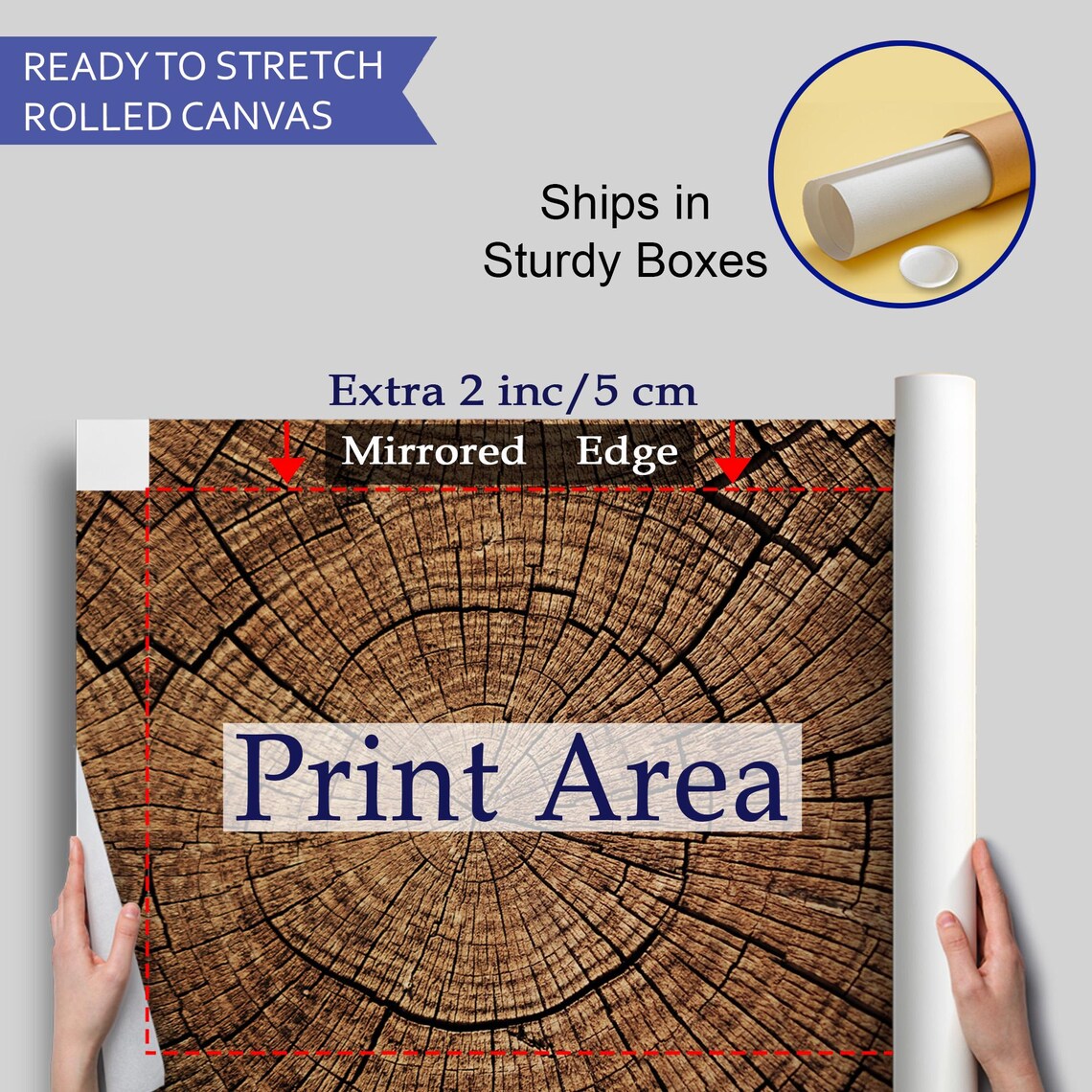 Tree Stump Pattern Painting, Minimal Modern Decor - Image 4