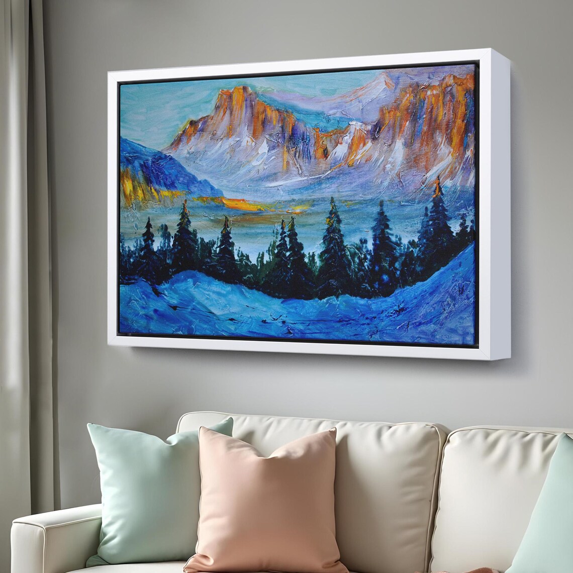 Mountain Forest Landscape Wall Painting Nature Wall Decor Nature Decor Nature Print Landscape Wall Table - Image 3